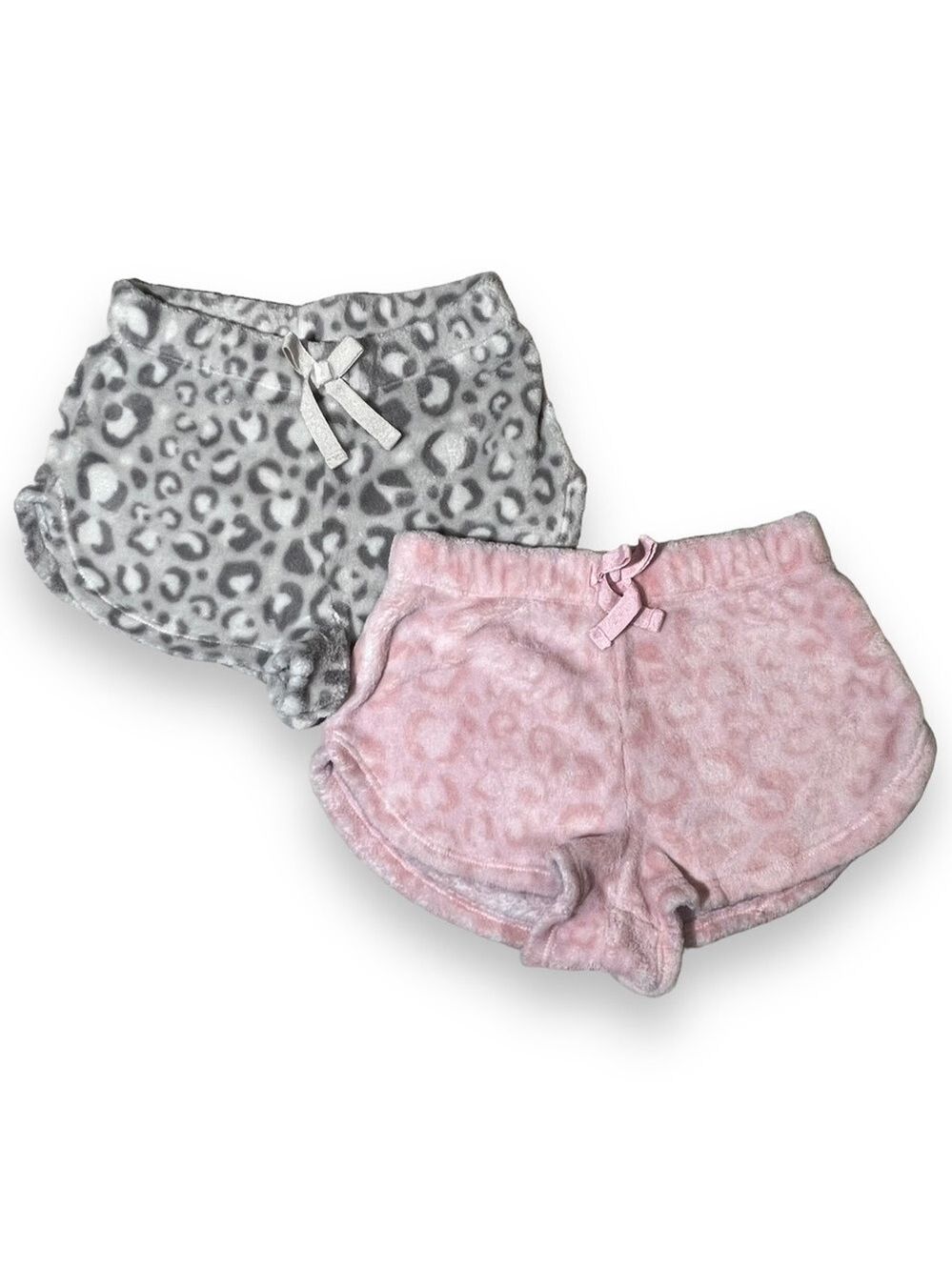Old Navy Girl’s Printed Sherpa Pajama Shorts Grey/Pink Size 8
